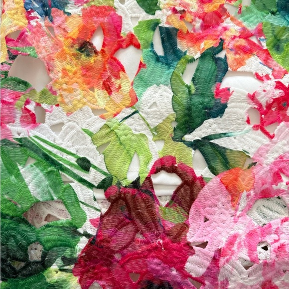 Vibrant Floral Lace Midi Dress –  Size 12 - Picture 3 of 5